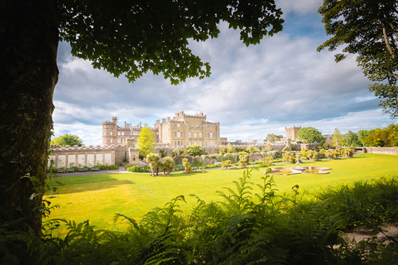 View of the stunning Culzean Castle and its surrounding greenery